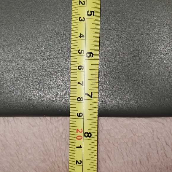 Grey Vegan Leather Simple Crossbody Bag- Global Views - Picture 6 of 6